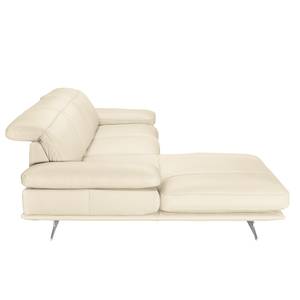 Hoekbank Kingman leer Licht beige - Longchair vooraanzicht links