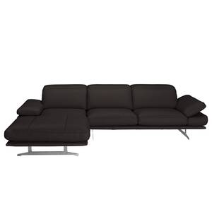 Ecksofa Kingman Echtleder Espresso - Longchair davorstehend links