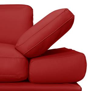 Hoekbank Kingman leer Rood - Longchair vooraanzicht links