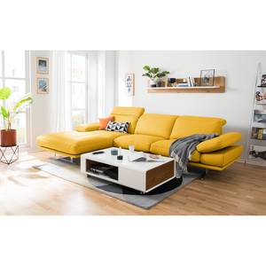 Ecksofa Kingman Echtleder Maisgelb - Longchair davorstehend links