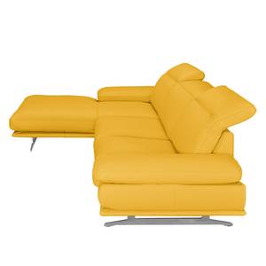 Ecksofa Kingman Echtleder Maisgelb - Longchair davorstehend links