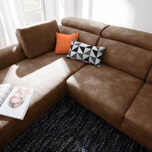 Ecksofa Ryley Kunstleder Antiklederlook - Cognac - Longchair davorstehend links