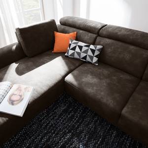 Ecksofa Ryley Kunstleder Antiklederlook - Braun - Longchair davorstehend links