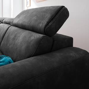 Ecksofa Ryley Kunstleder Antiklederlook - Schwarz - Longchair davorstehend links