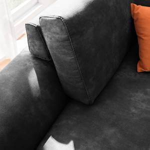 Canapé d'angle Ryley Imitation cuir - Noir - Méridienne courte à gauche (vue de face)