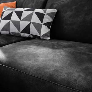 Ecksofa Ryley Kunstleder Antiklederlook - Schwarz - Longchair davorstehend links