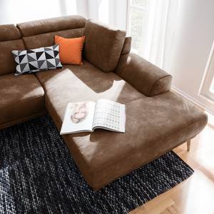 Ecksofa Ryley Kunstleder Antiklederlook - Cognac - Longchair davorstehend rechts