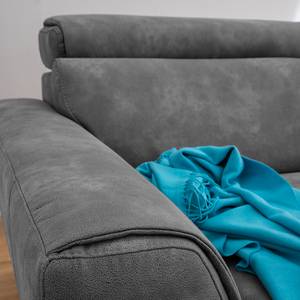 Ecksofa Ryley Kunstleder Antiklederlook - Granit - Longchair davorstehend rechts