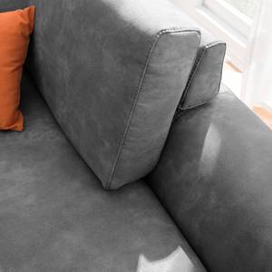 Ecksofa Ryley Kunstleder Antiklederlook - Granit - Longchair davorstehend rechts