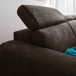 Ecksofa Ryley Kunstleder Antiklederlook - Braun - Longchair davorstehend rechts