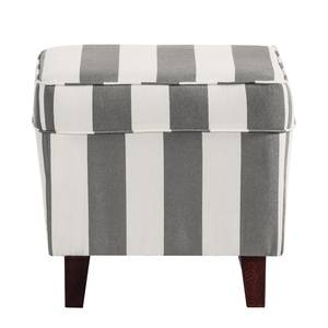 Sessel Colmar Webstoff Grau gestreift - Grau - Mit Hocker