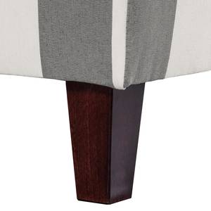 Sessel Colmar Webstoff Grau gestreift - Grau - Mit Hocker