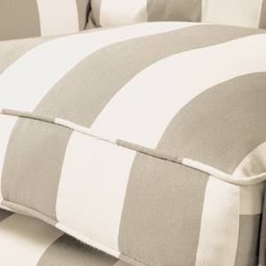 Sessel Colmar Webstoff Beige gestreift - Beige - Mit Hocker