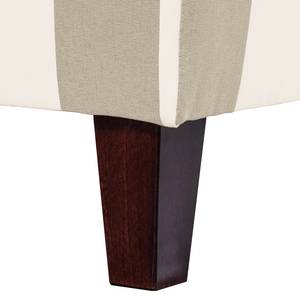 Poltrona Colmar Tessuto a strisce beige - Beige - Con Sgabello