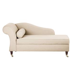 Longchair Colmar geweven stof - Beige - Armleuning vooraanzicht links