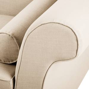 Longchair Colmar geweven stof - Beige - Armleuning vooraanzicht rechts