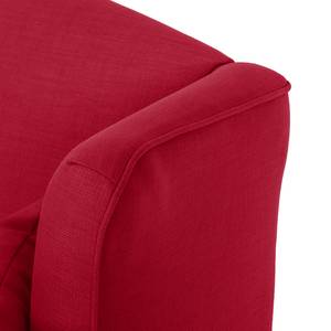 Fauteuil à oreilles Colmar Tissu - Tissu Maka : Rouge - Avec repose-pieds