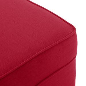 Fauteuil à oreilles Colmar Tissu - Tissu Maka : Rouge - Avec repose-pieds