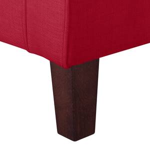 Fauteuil à oreilles Colmar Tissu - Tissu Maka : Rouge - Avec repose-pieds