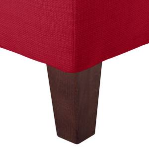 Fauteuil à oreilles Colmar Tissu - Tissu Maka : Rouge - Avec repose-pieds