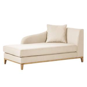 Chaise longue Blomma geweven stof - Beige - Armleuning vooraanzicht links - Eik