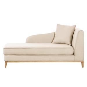 Chaise longue Blomma geweven stof - Beige - Armleuning vooraanzicht links - Eik