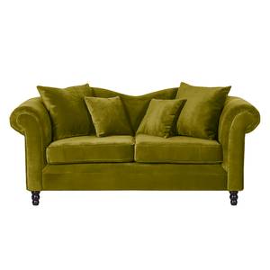 Sofa York (2-Sitzer) Samtstoff Olivgrün - Olivgrün