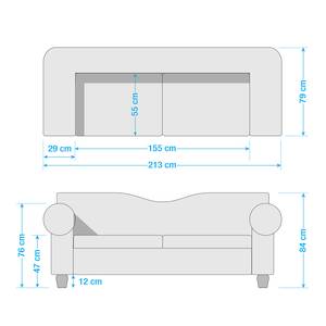 Sofa York (3-Sitzer) Samt Stoff Chepi: Olivgrün