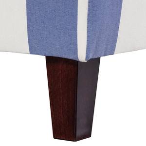 Fauteuil Colmar Tissu bleu à rayures - Bleu - Avec repose-pieds