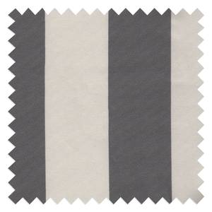 Fauteuil à oreilles Sofia XXL Tissu gris à rayures - Blanc / Gris