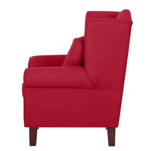 Fauteuil à oreilles Colmar Tissu - Tissu Maka : Rouge - Sans repose-pieds