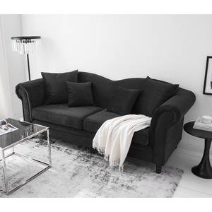 Sofa York (3-Sitzer) Samt Stoff Chepi: Schwarz