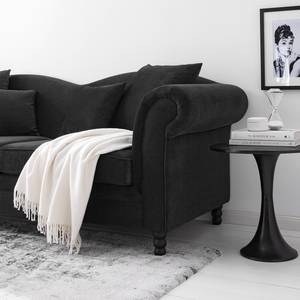 Sofa York (3-Sitzer) Samt Stoff Chepi: Schwarz