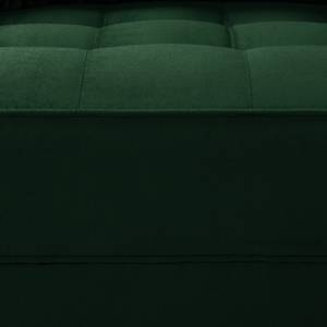 Divano angolare LAONA Velluto Pauno: verde scuro - Longchair preimpostata a sinistra - Senza Sgabello