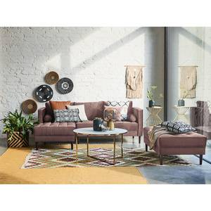 Ecksofa LAONA Samt - Samt Pauno: Mauve - Longchair davorstehend links - Ohne Hocker