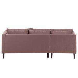 Ecksofa LAONA Samt Pauno: Mauve - Longchair davorstehend links - Ohne Hocker