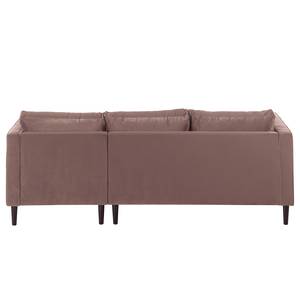 Ecksofa LAONA Samt - Samt Pauno: Mauve - Longchair davorstehend rechts - Ohne Hocker