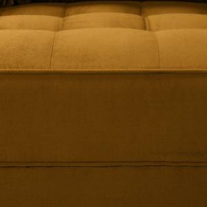 Canapé d'angle LAONA Velours - Velours Pauno: Miel - Méridienne courte à droite (vue de face) - Sans repose-pieds