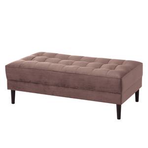 Ecksofa LAONA Samt Pauno: Mauve - Longchair davorstehend links - Mit Hocker