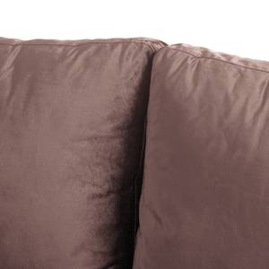 Ecksofa LAONA Samt - Samt Pauno: Mauve - Longchair davorstehend links - Mit Hocker