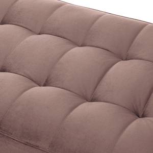 Hoekbank LAONA fluweel - Velours Pauno: Mauve - Longchair vooraanzicht links - Met hocker