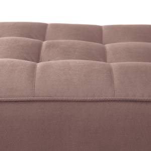 Ecksofa LAONA Samt - Samt Pauno: Mauve - Longchair davorstehend links - Mit Hocker