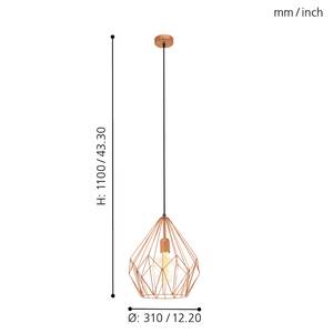 Suspension Carlton II Marron - Cuivre - Métal - Hauteur : 110 cm