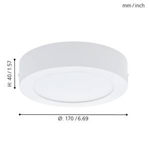 Plafonnier LED Fueva I Matériau synthétique / Aluminium - 1 ampoule - Abat-jour diamètre : 17 cm