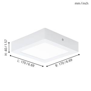 Plafonnier LED Fueva II Matériau synthétique / Aluminium - 1 ampoule - Largeur : 17 cm