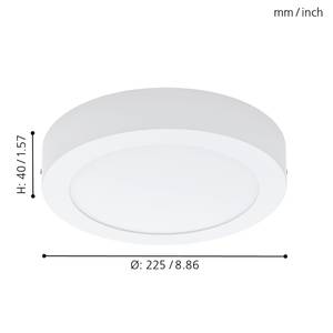 LED-Deckenleuchte Fueva I Kunststoff / Aluminium - 1-flammig - Durchmesser Lampenschirm: 23 cm