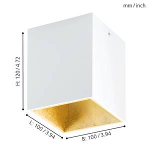 LED-Deckenleuchte Polasso I Aluminium / Kunststoff - 1-flammig - Weiß / Gold