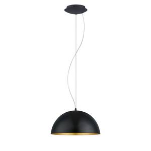 Hanglamp Gaetano I staal - 1 lichtbron - Zwart/goudkleurig - Diameter lampenkap: 38 cm