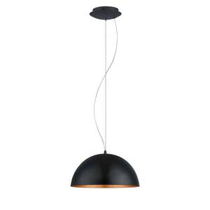 Hanglamp Gaetano I staal - 1 lichtbron - Zwart/Koperkleurig - Diameter lampenkap: 38 cm