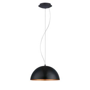 Suspension Gaetano I Acier - 1 ampoule - Noir / Cuivre - Abat-jour diamètre : 53 cm